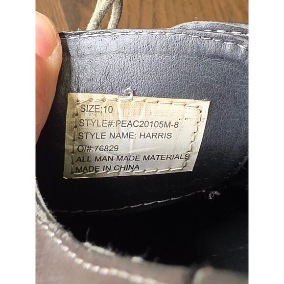 Mens Leather Wingtip Oxford Shoes Size 9.5 Gray Lace-Up Perforated Detailing Dur - Picture 12 of 14